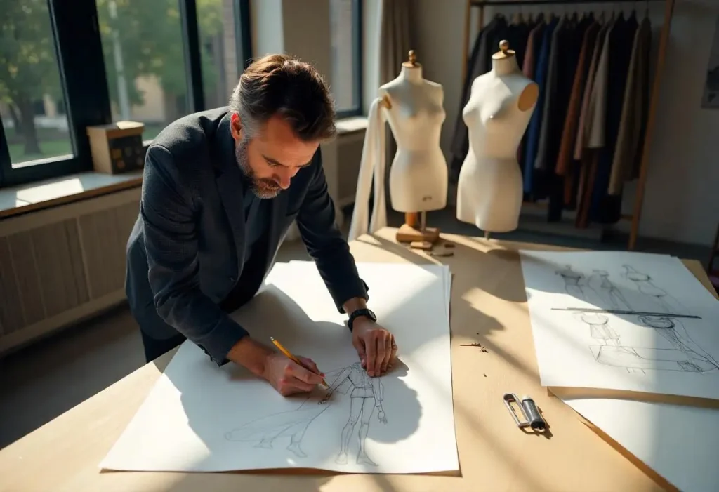 Entre patrones y maniquíes, el diseñador perfila una silueta corporal única que redefine su visión estética.