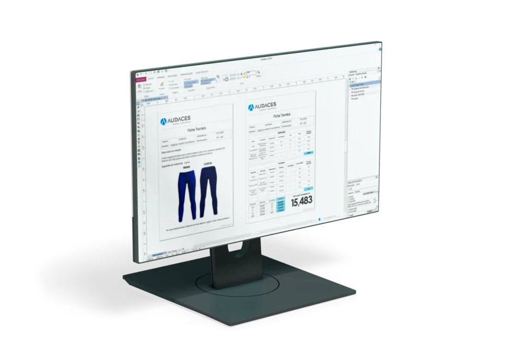 Interface do Audaces Idea com uma ficha técnica