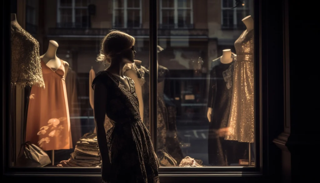 História da moda: Mulher observando vitrine