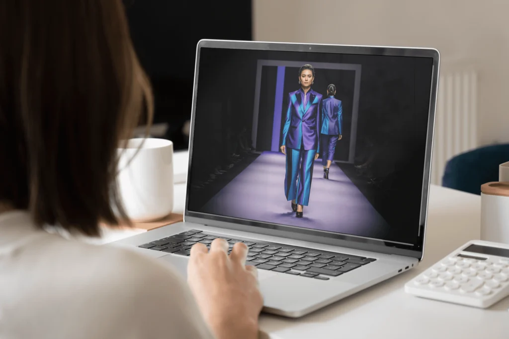 A fashion professional using a CAD software.