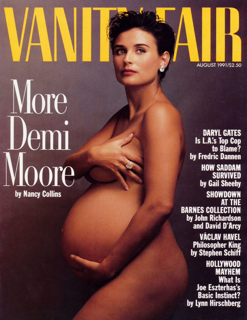 Demi Moore grávida na capa da Vanity Fair