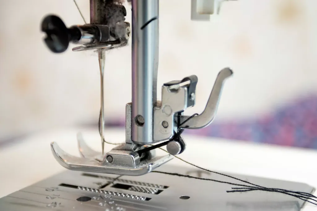 A sewing machine in operation 
