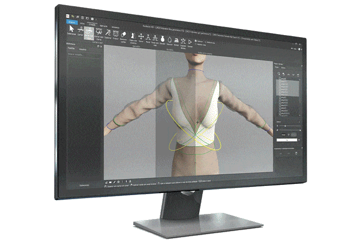 The animated gif shows the creation of a digital garment in Audaces Fashion Studio, which can further become a fashion NFT. 