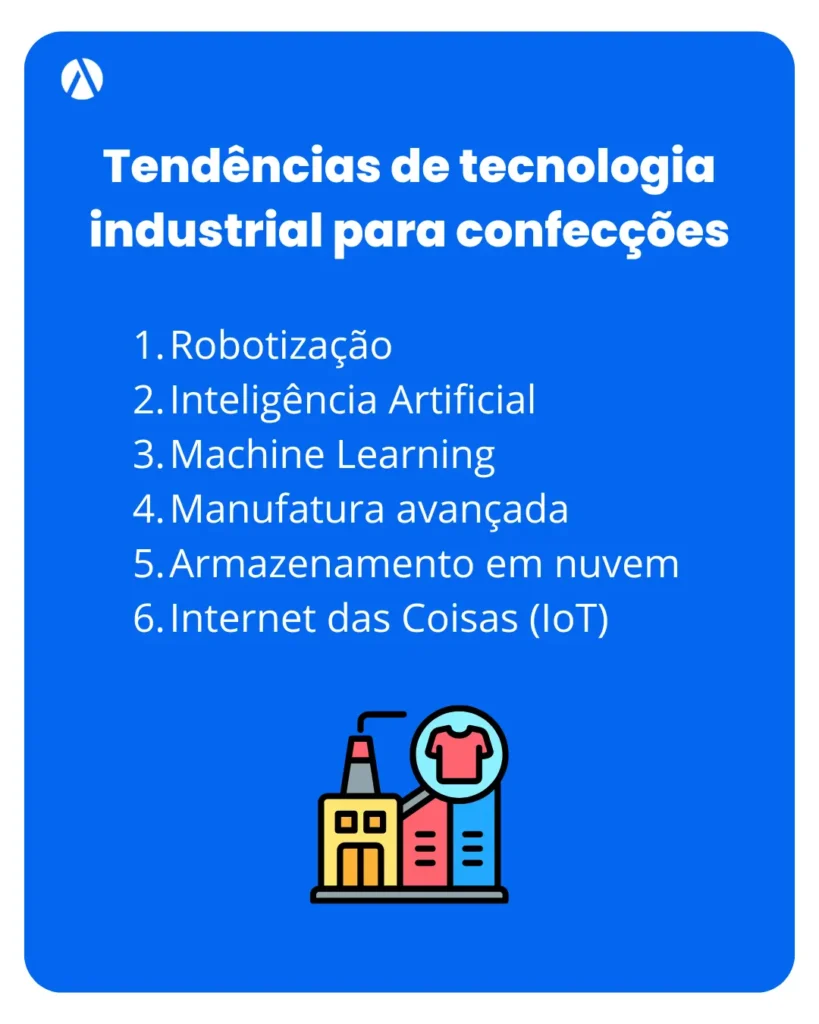 Infográfico mostrando as principais tendências da tecnologia industrial