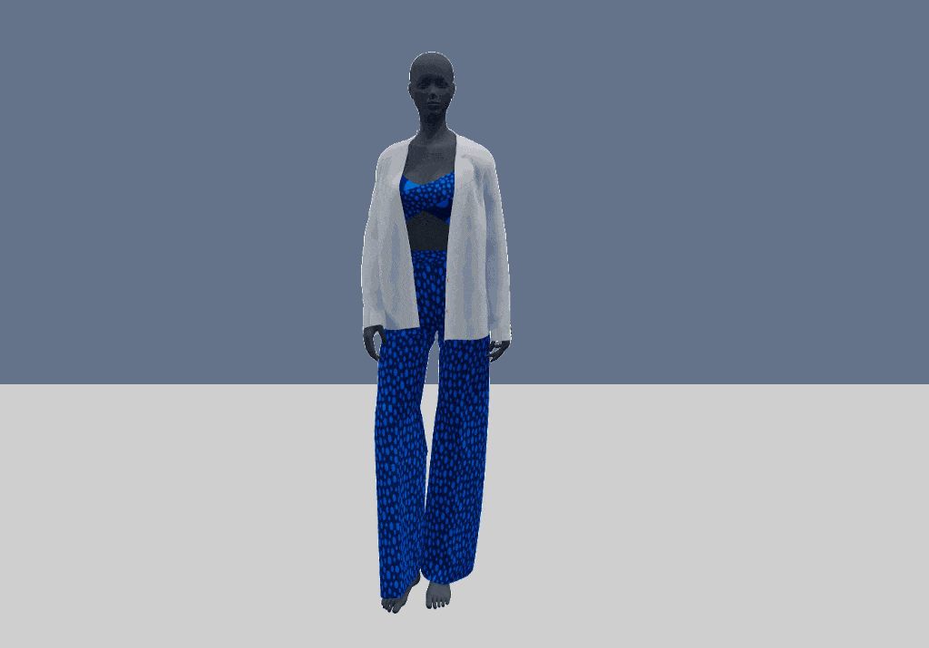 Avatar com peças de roupa criadas no Audaces 3D
