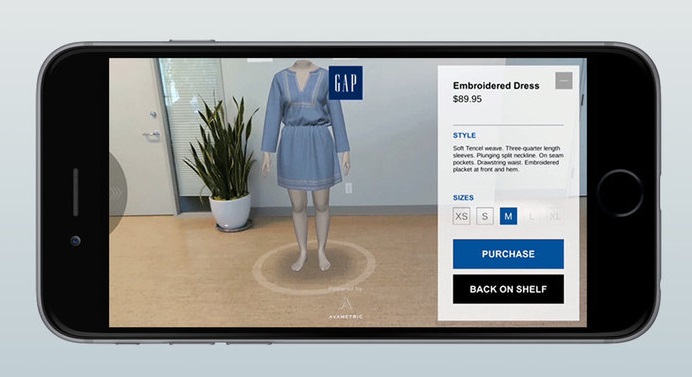 Image showing Gap's clothing virtual fitting room configured for body measurements.