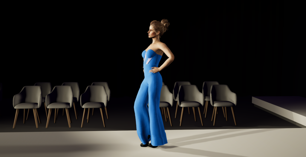 Audaces Fashion Studio's female avatar in the virtual runway.