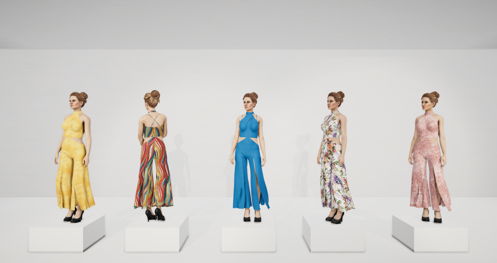 The image shows some hyperrealistic female avatars from Audaces Fashion Studio, dressed in different outfits. 