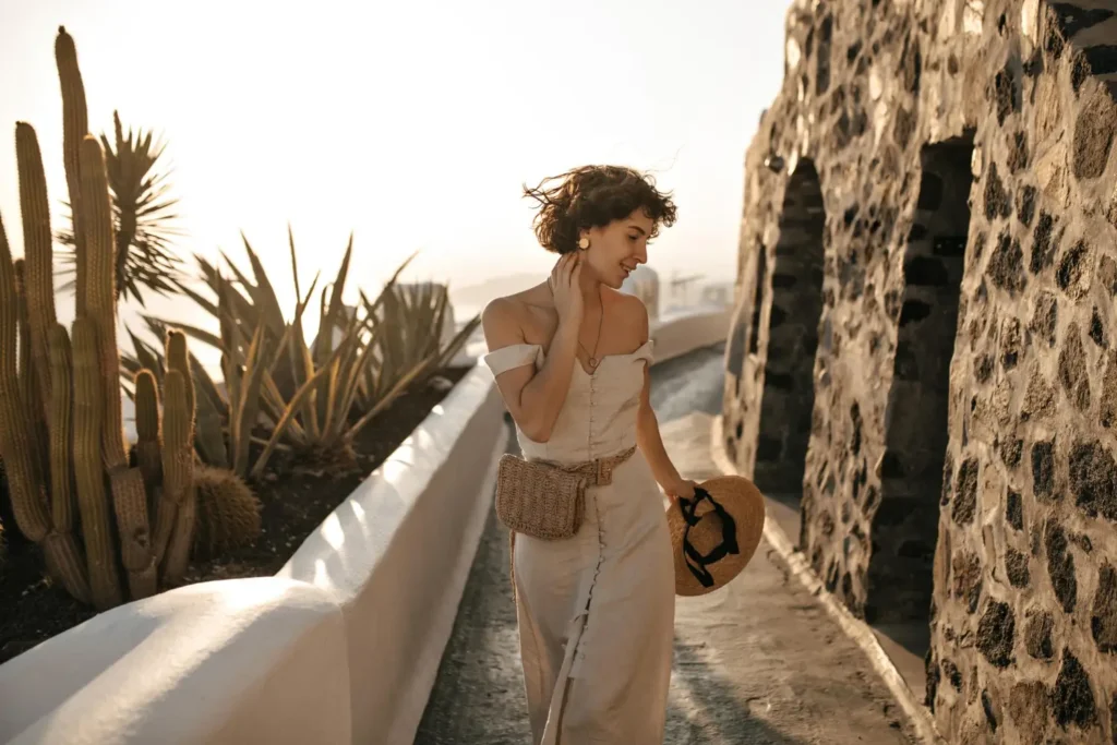 Vestido em linho, um tecido &oacute;timo para o ver&atilde;o.