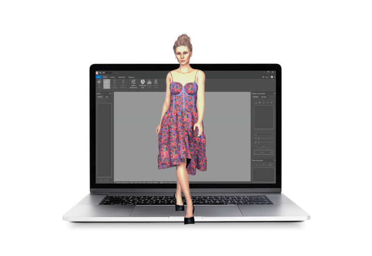 How to draw a dress: Audaces Fashion Studio interface.