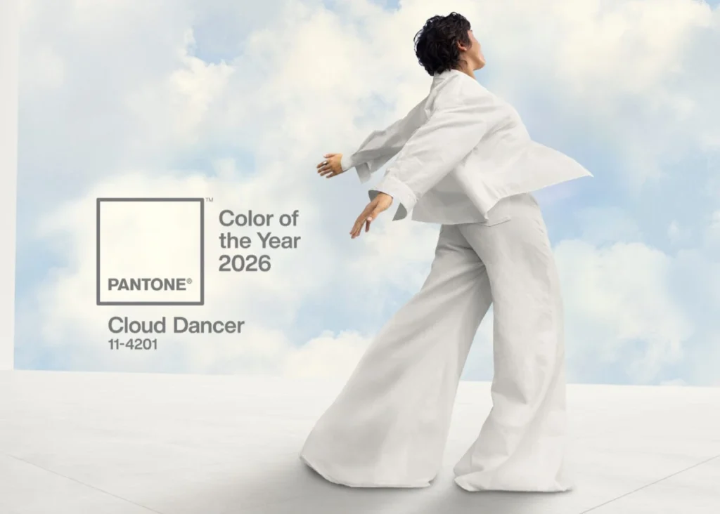 Color of the Year: Pantone’s Color of the Year 2026 is Cloud Dancer.