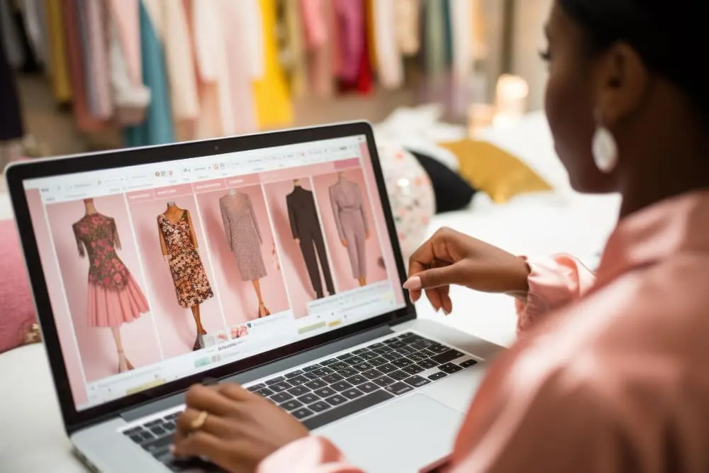 como aumentar as vendas de uma loja: mulher fazendo compras em site de moda feminina