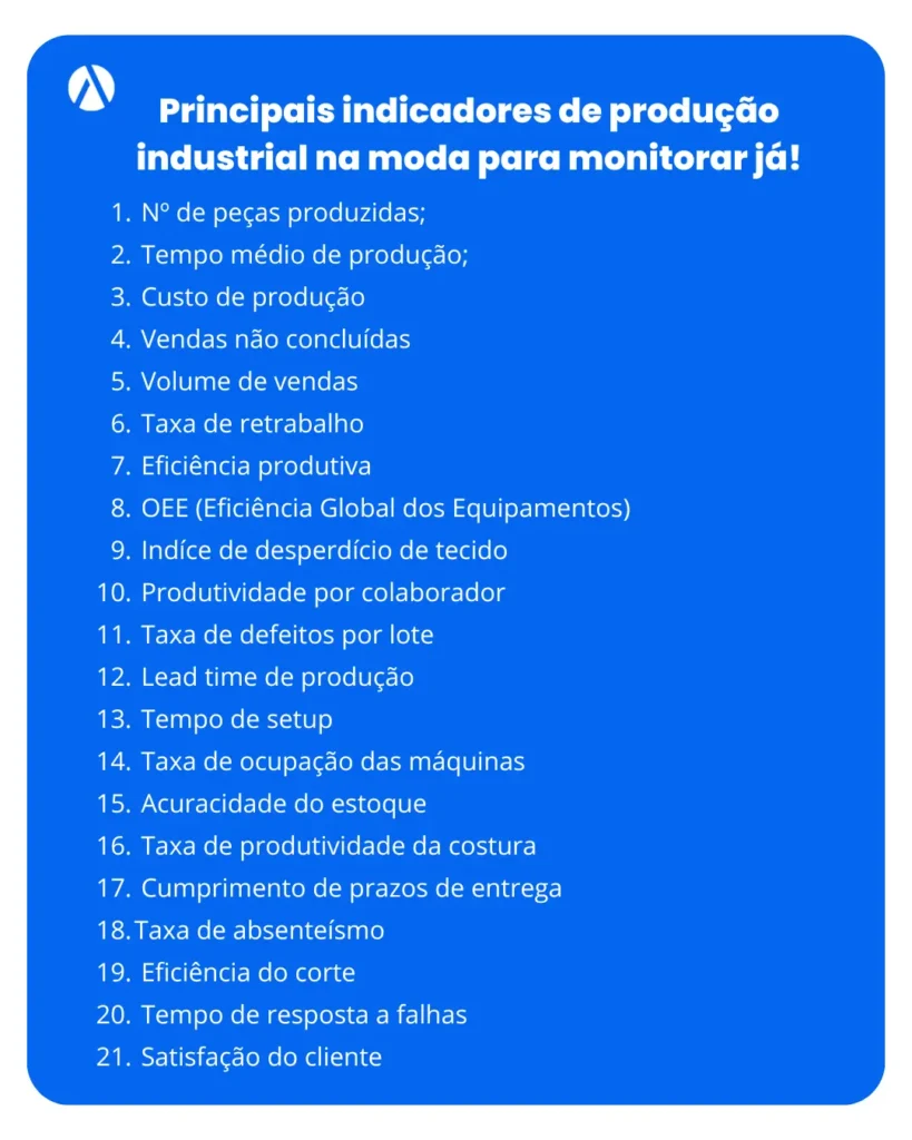 Lista de indicadores para acompanhar na produção de moda