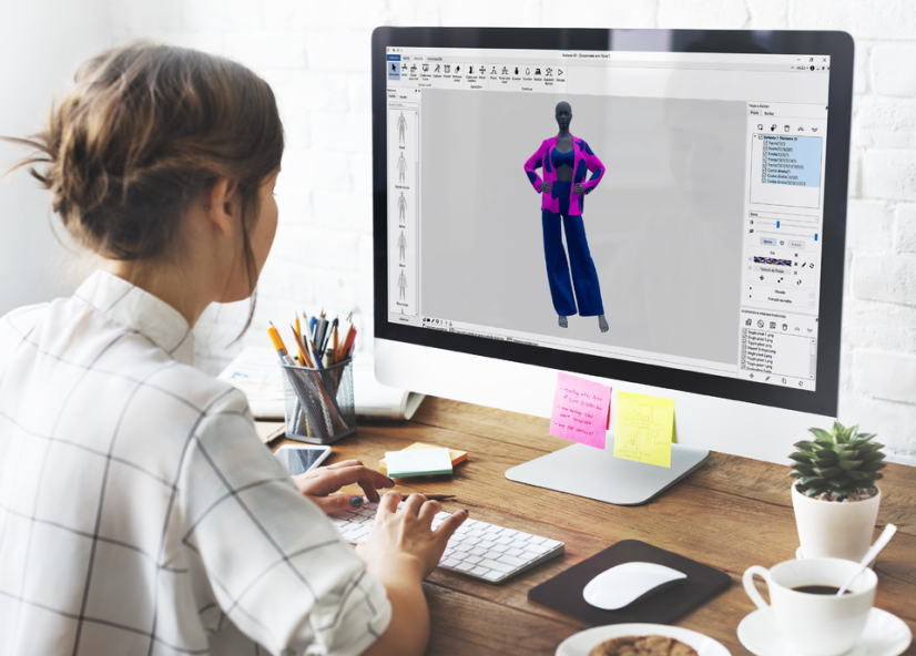 A fashion designer creating dressing trends with Audaces software.