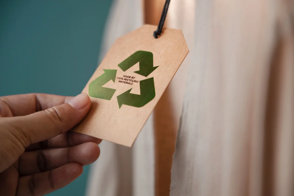 Recycling label for sustainable design.
