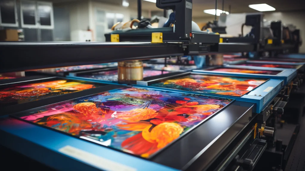 Maquina de impresión digital textil con colores vibrantes
