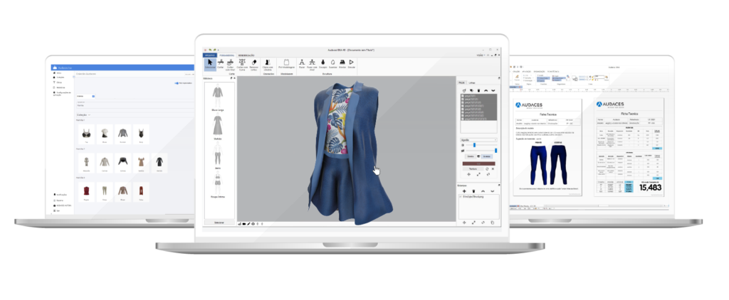 Audaces software for designing clothes.