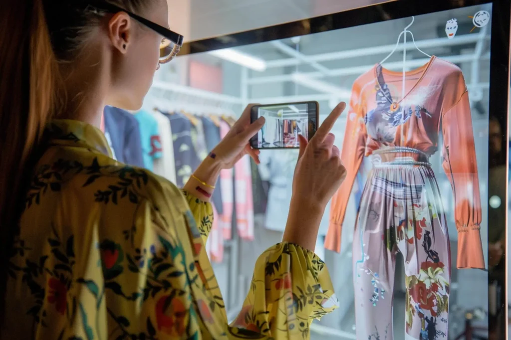 A woman exploring technology in fashion buying and merchandising to improve e-commerce sales.