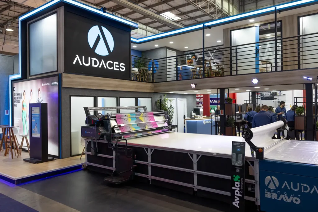 Estande da Audaces na Febratex 2024. Veja o que esperar para a Febratex 2026!
