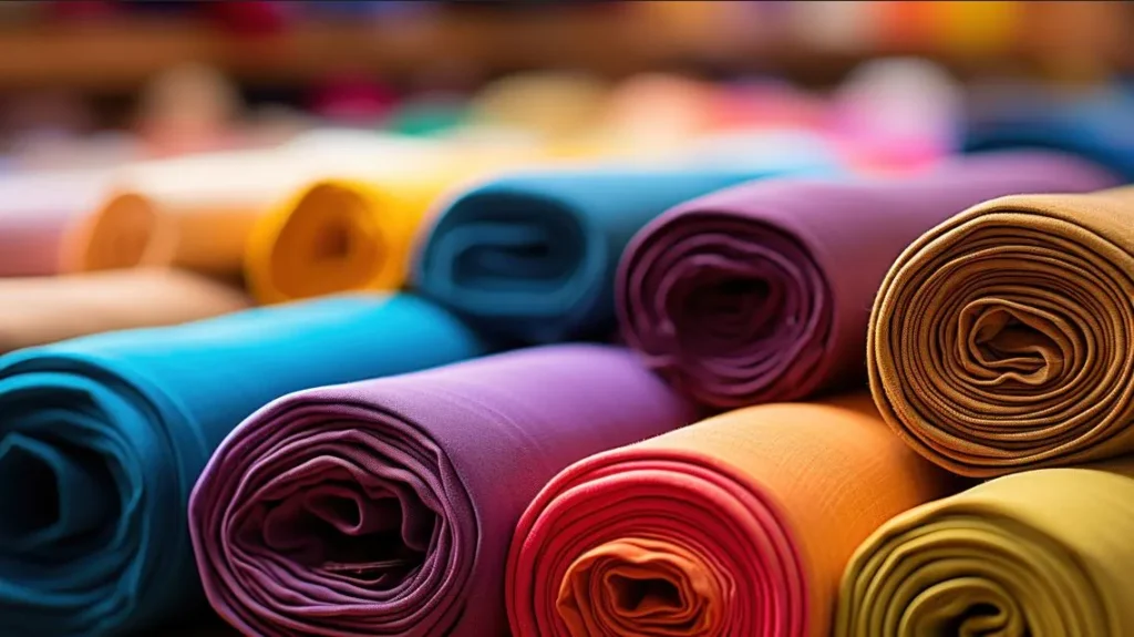 Various fabric rolls, ready for cutting. Learn how to cut fabric with our expert tips.