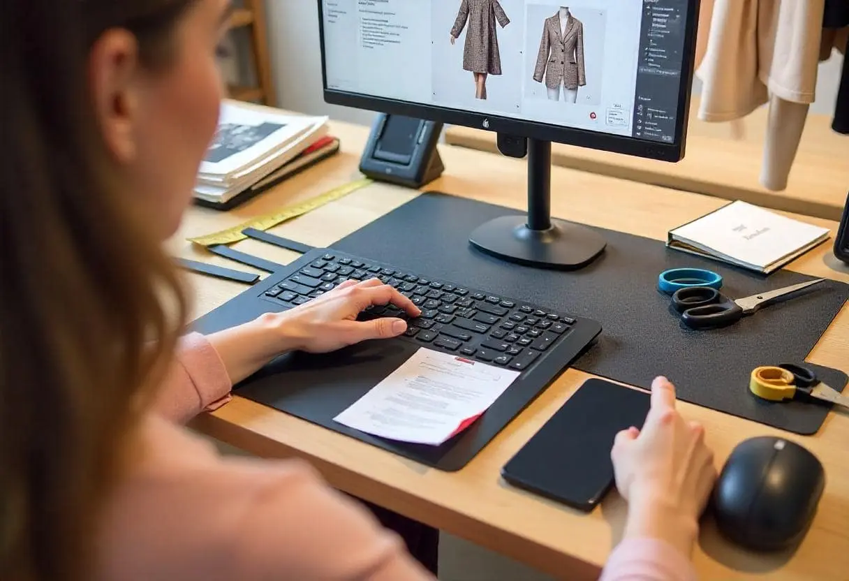The designer is analyzing a technical data sheet software on his computer.