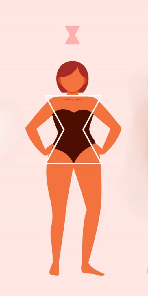 Female silhouette: the hourglass is considered one of the universal body shapes.