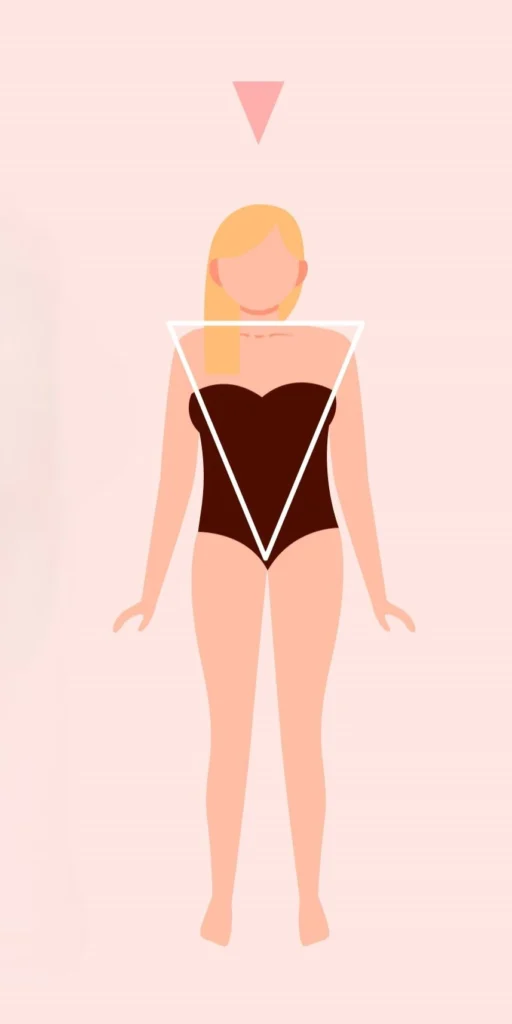 Female silhouette: the inverted triangle is considered one of the universal body shapes.