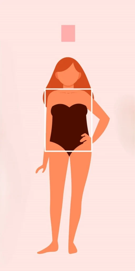 Female silhouette: the rectangle is considered one of the universal body shapes.