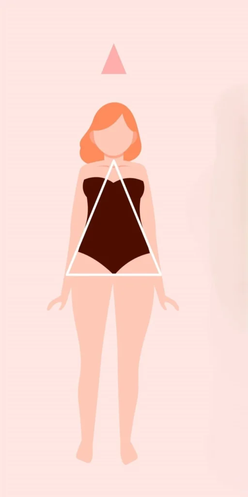 Female silhouette: the triangle is considered one of the universal body shapes.