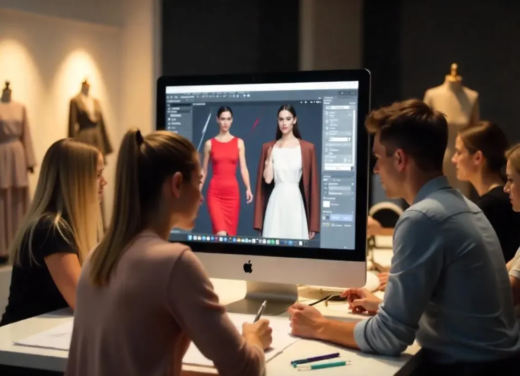 Diseñadores de moda en pleno proceso creativo para una de las marcas de ropa argentinas emergentes.