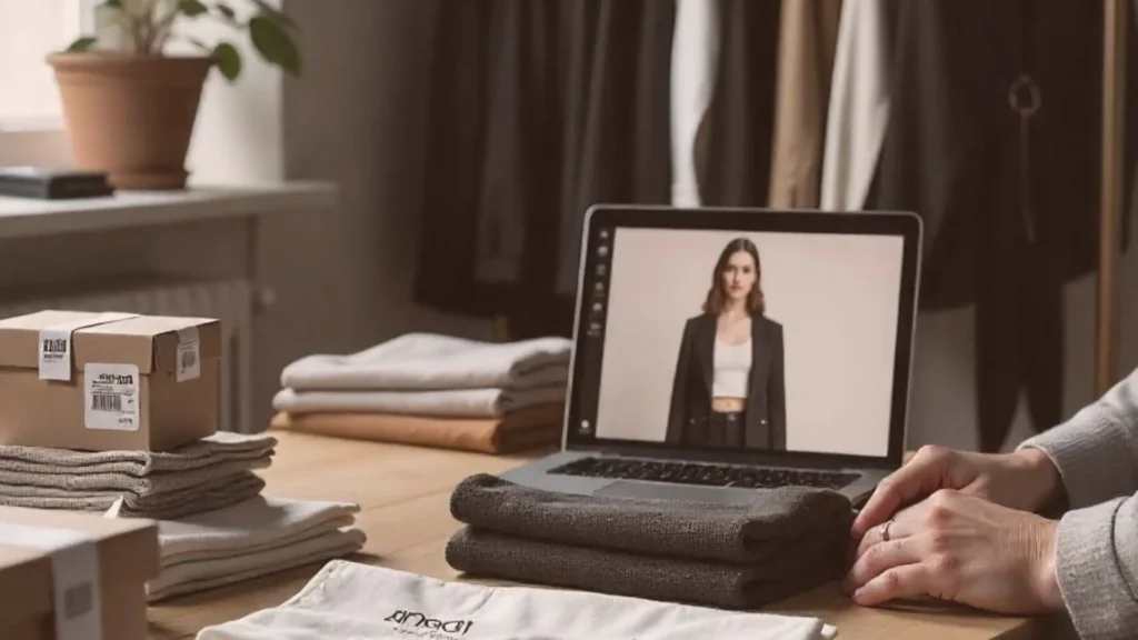 Estudio de moda con prendas listas para vender y tecnología aplicada al ecommerce, optimizando la venta omnichannel.
