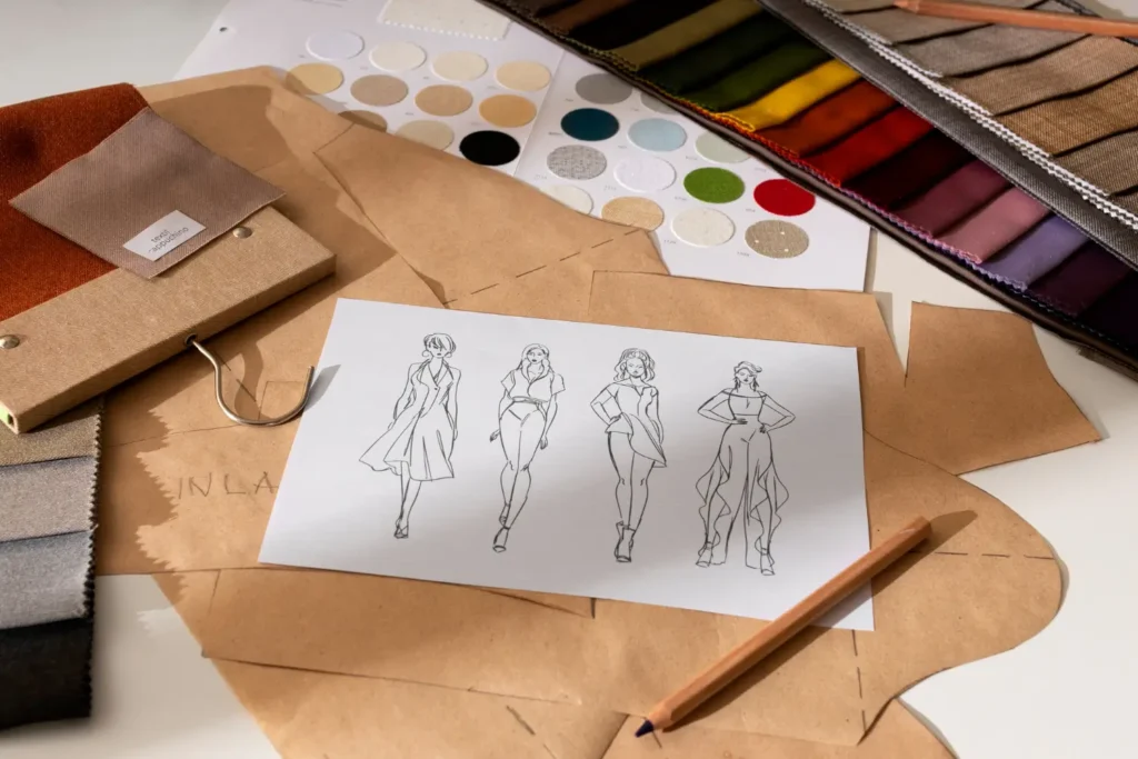 Croquis de moda de silhueta feminina