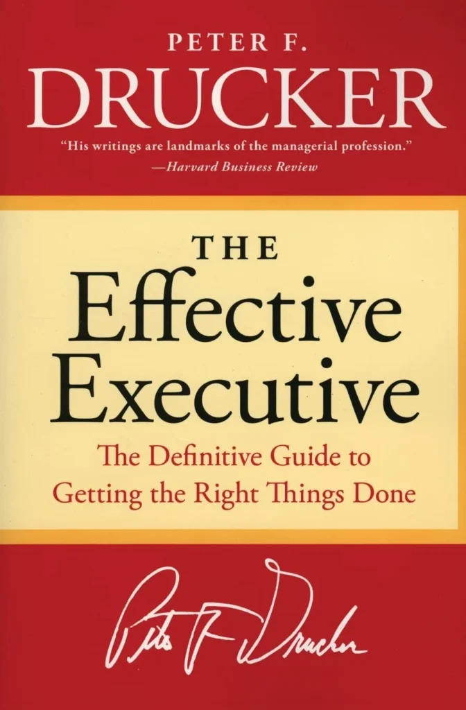 Production and productivity: the book cover for The Effective Executive.