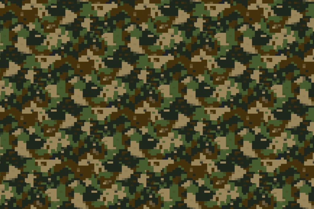 Camouflage print: digital style.