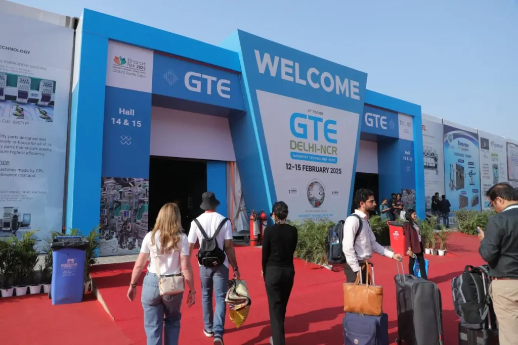 Garment Technology Expo: entrance of the fair in India.