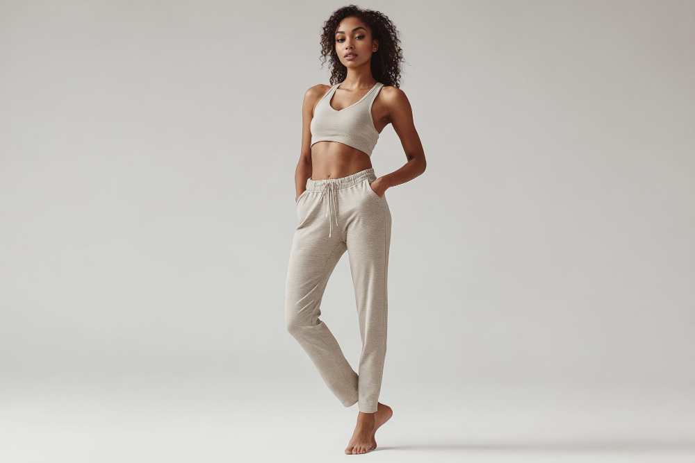 Market niche: A woman wearing activewear/gym clothes.