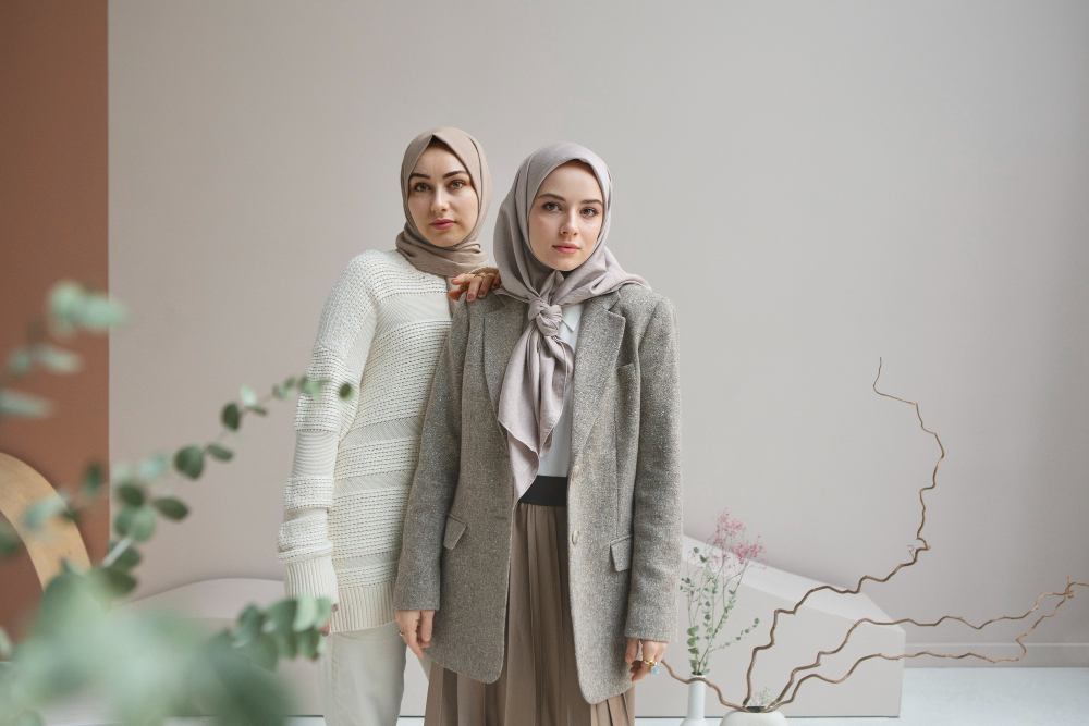 Market niche: Two women wearing modest fashion clothing.