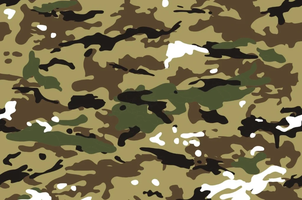 Camouflage print: multicam style.