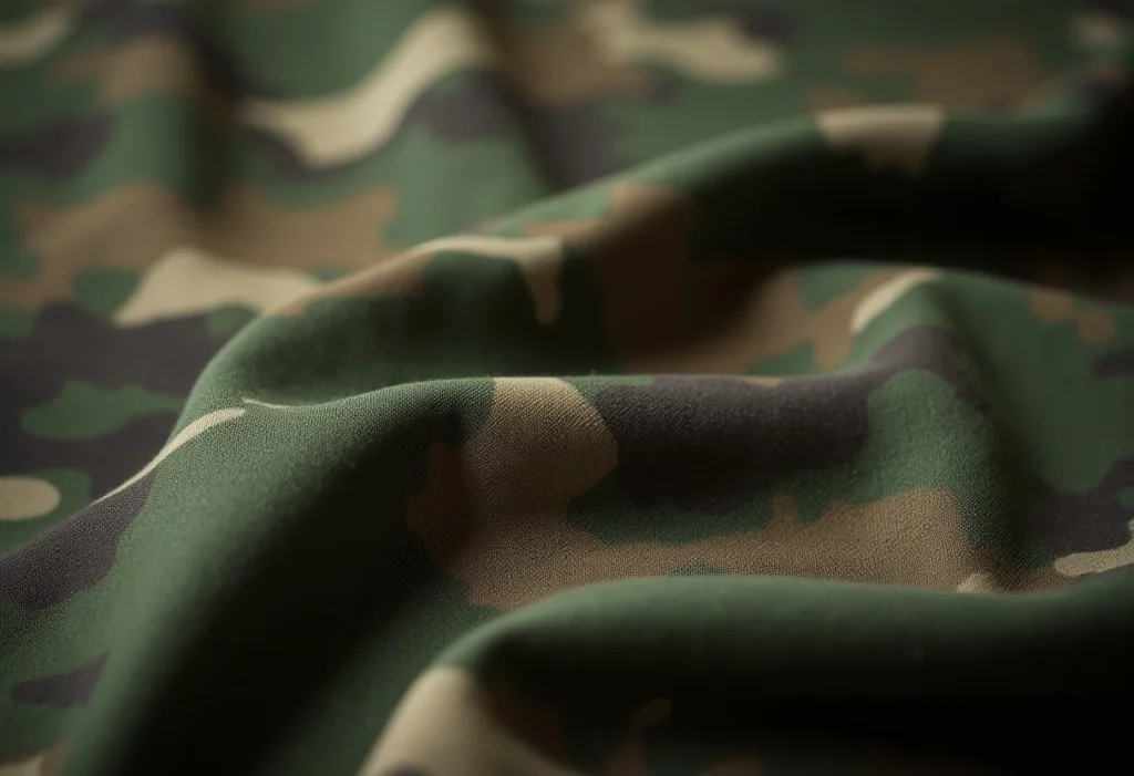 Camouflage print: woodland style.