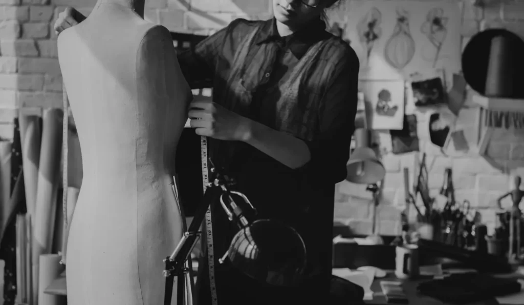 Estilista manipulando um manequim. Saiba como estilistas brasileiros influenciam as novas gera&ccedil;&otilde;es!