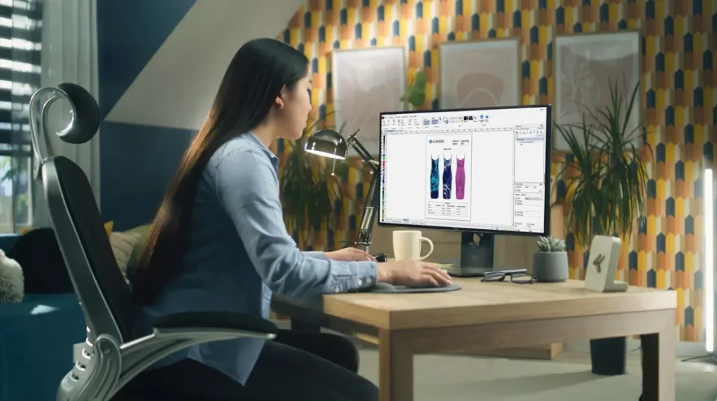 Production terms: a fashion designer creating a tech pack digitally.