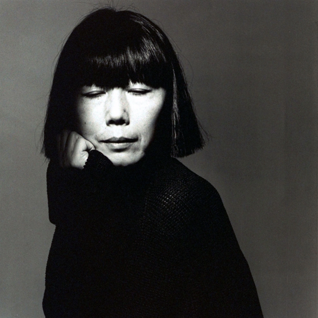 Rei Kawakubo: a black-and-white photo of the Japanese fashion designer.