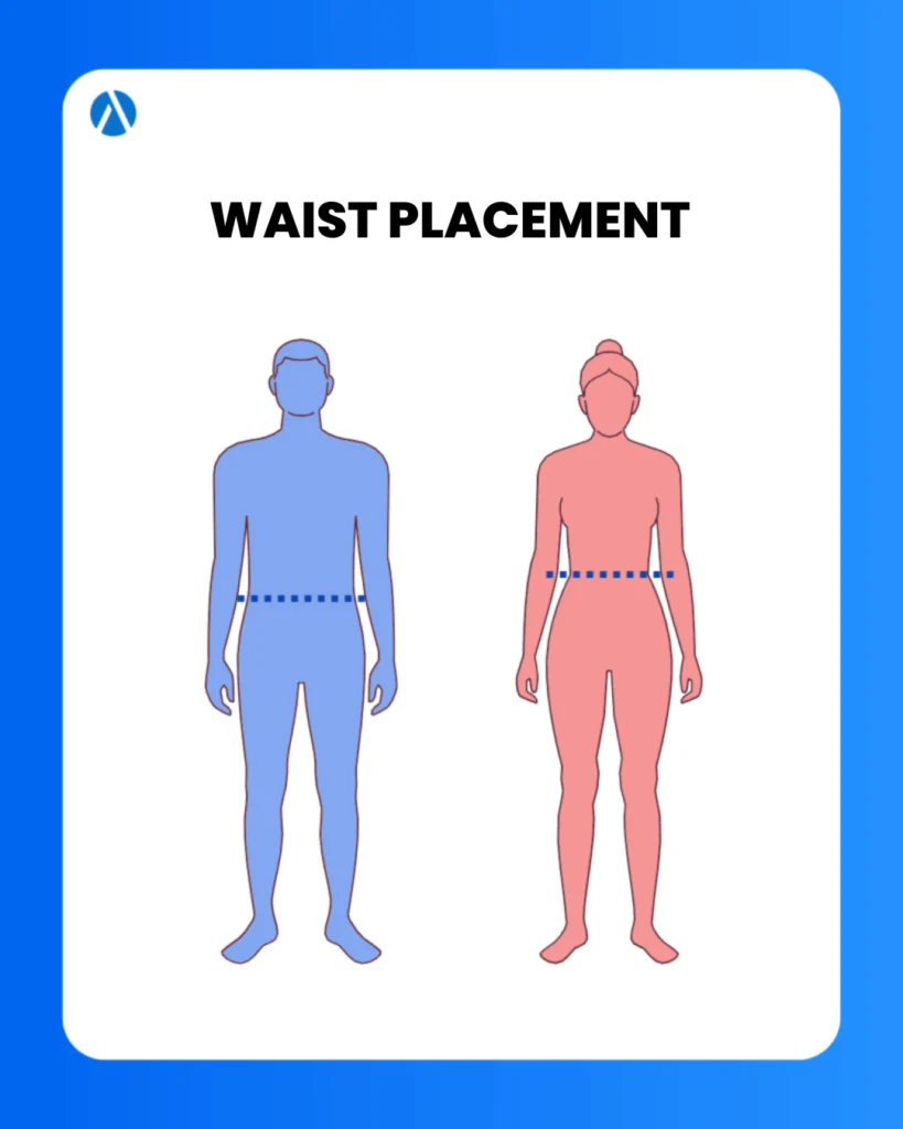 Types of waistbands: waist placement on female and male bodies in fashion.