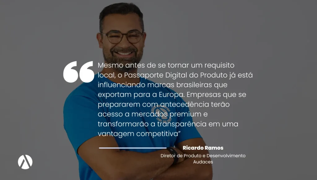 Ricardo Ramos, Diretor de Produto e Desenvolvimento da Audaces, falando sobre o passaporte digital de produtos.