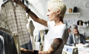 Productive efficiency: a fashion professional in a studio.