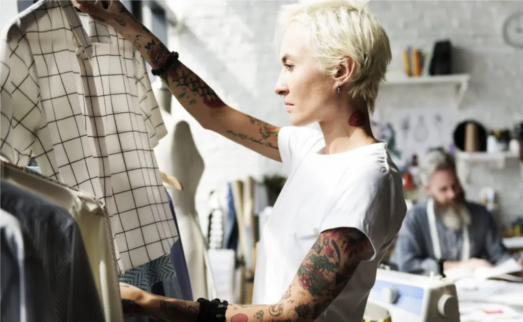 Productive efficiency: a fashion professional in a studio.