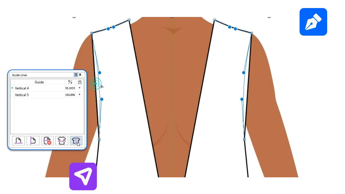 Mirroring and automatic shapes