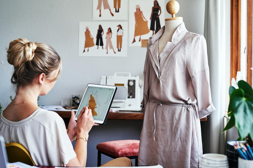 Fashion designer sketching their next collection