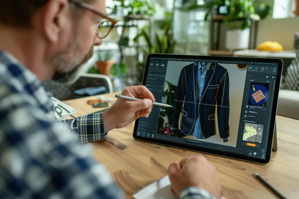 Fashion professional creating clothes with Artificial Intelligence