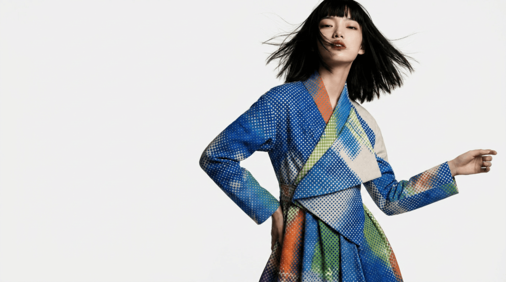 ia para crear ropa: mujer oriental con ropa de colores